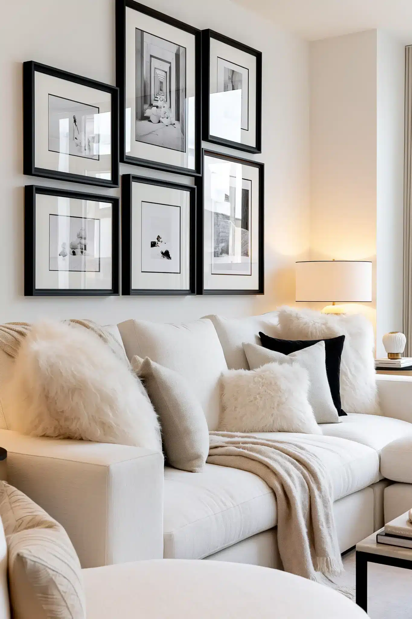 black and white living room decor