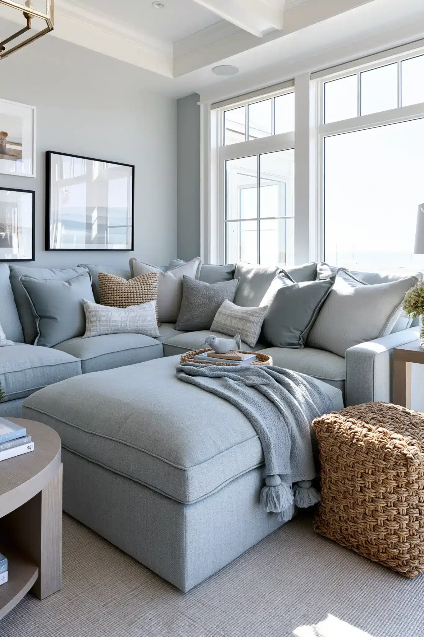 light blue and grey living room