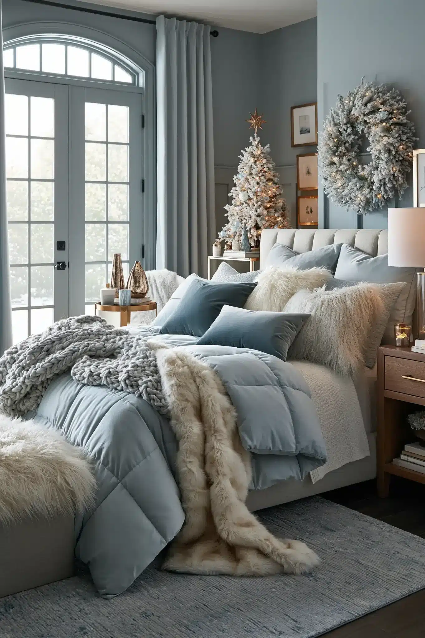 blue christmas decor