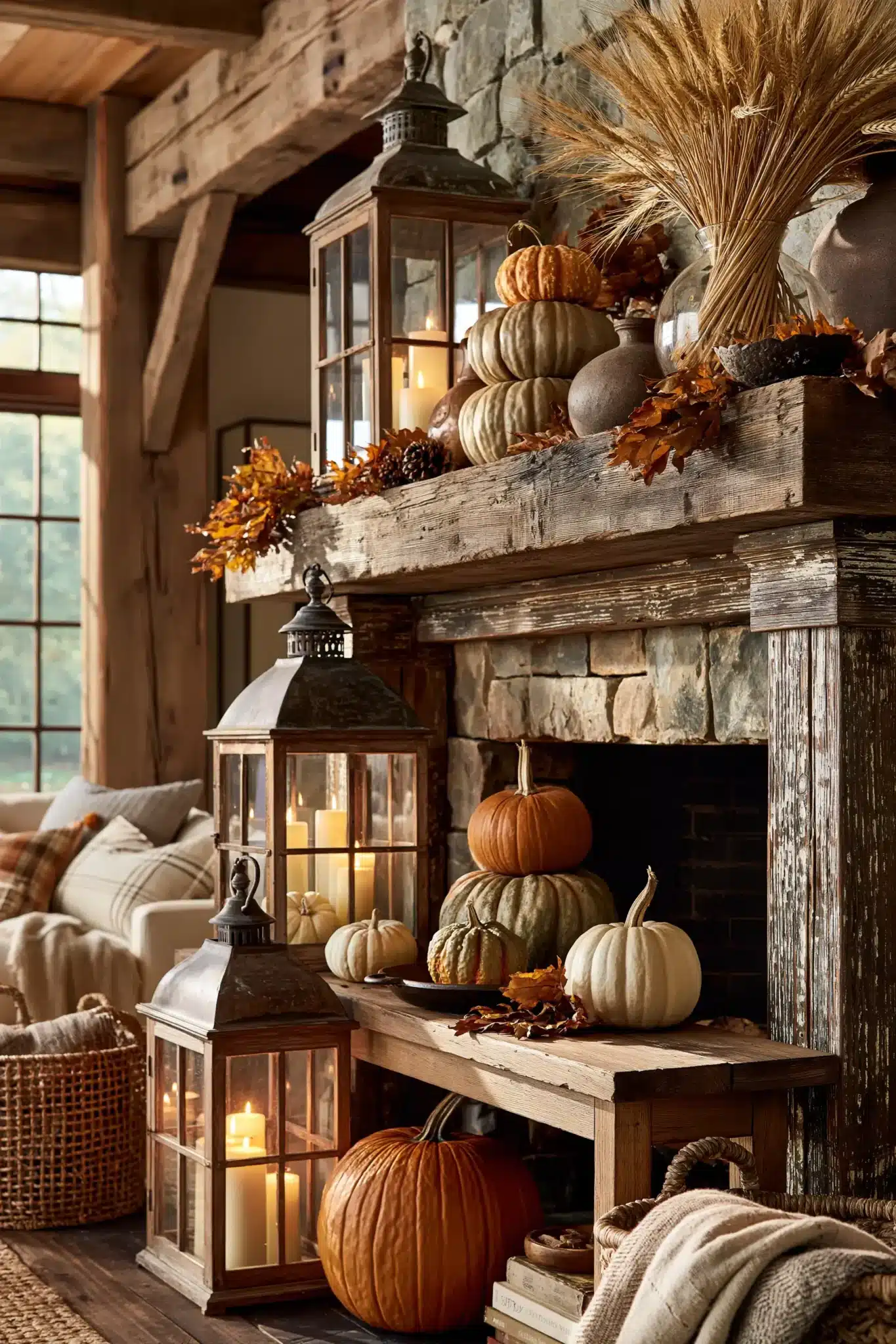 thanksgiving mantel decor