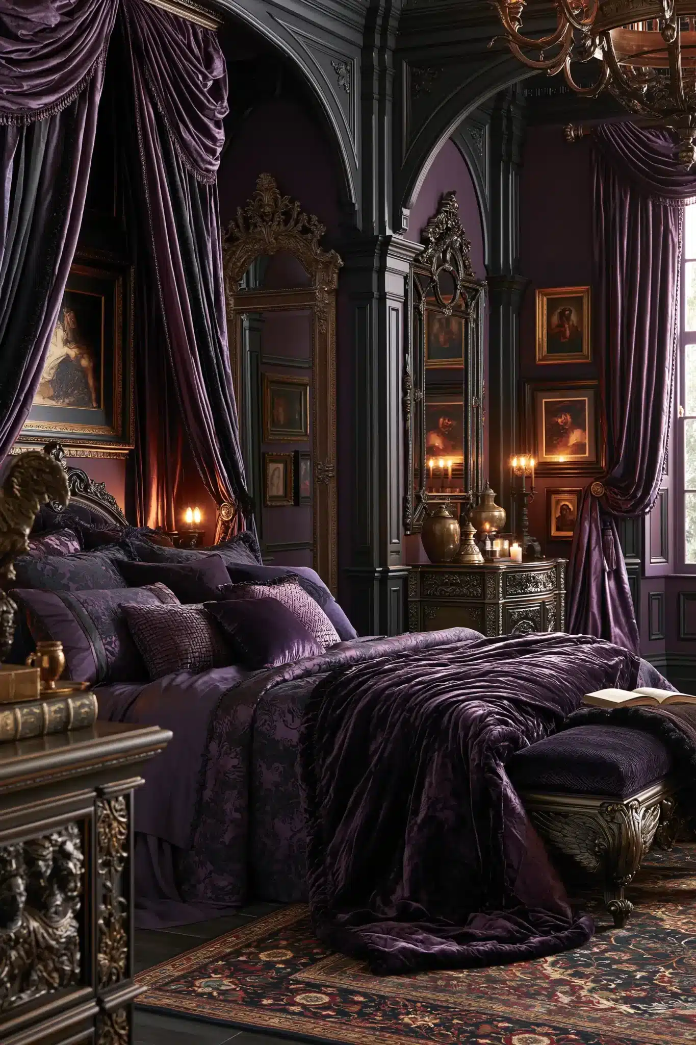 purple gothic bedroom