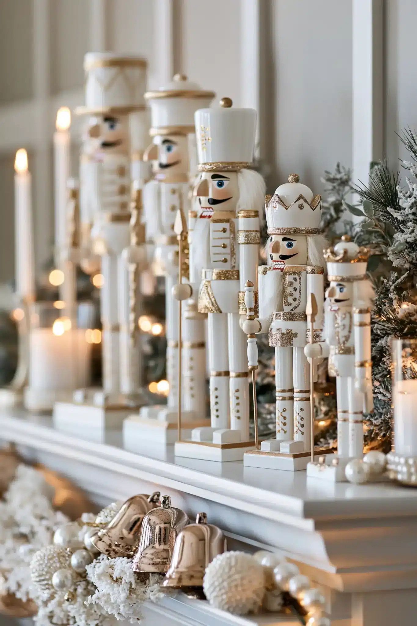 white and gold christmas decor