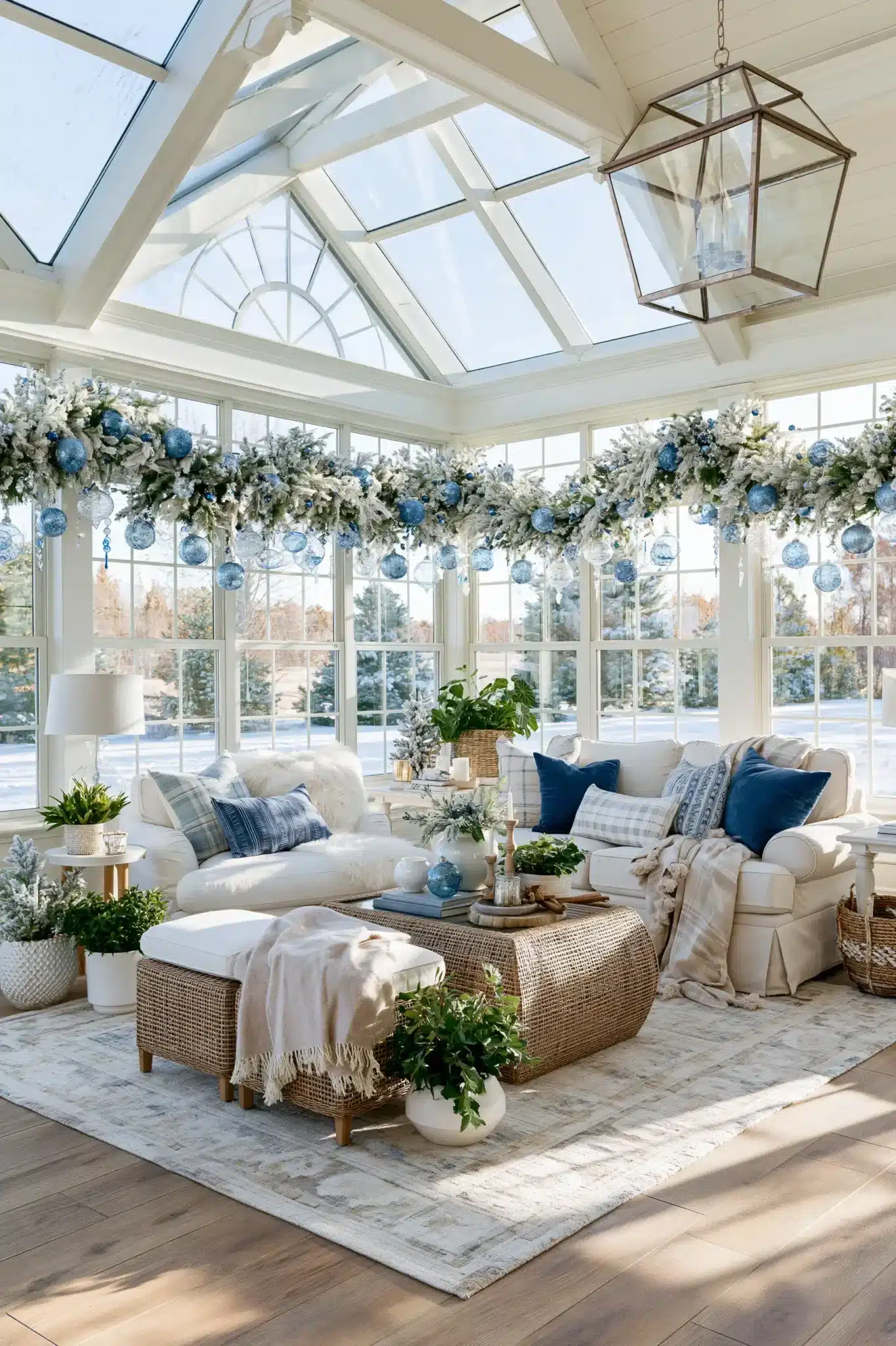 blue christmas decor