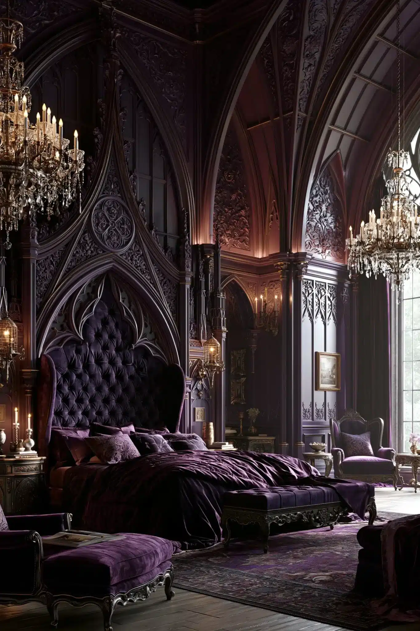 purple gothic bedroom