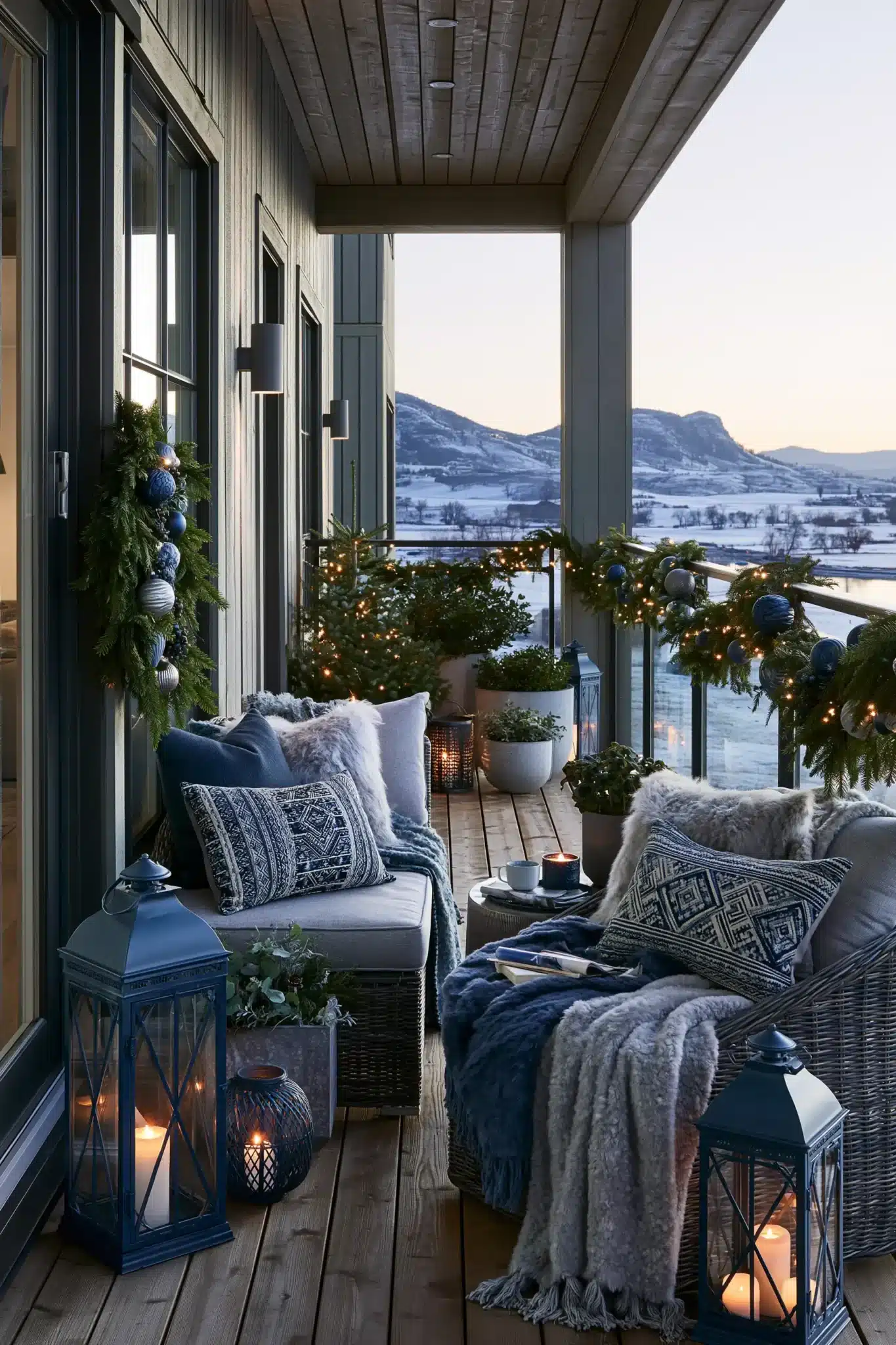 blue christmas decor