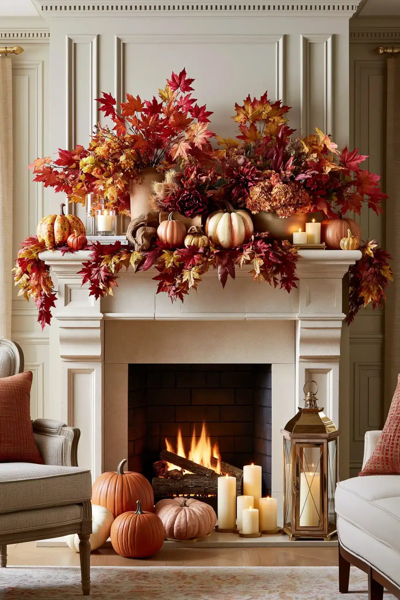 thanksgiving mantel decor