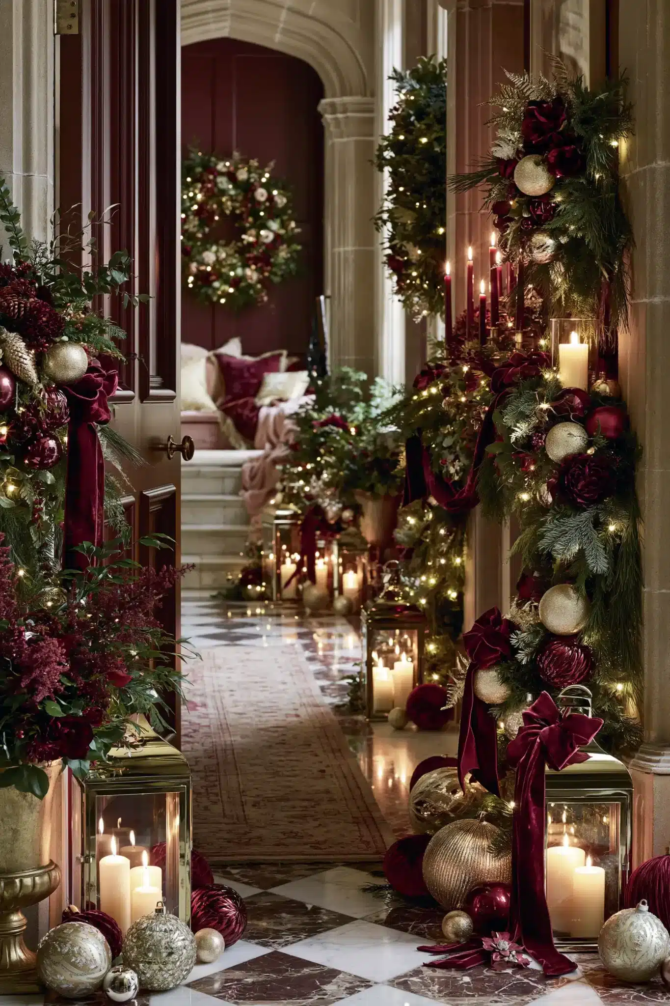 hallway christmas decor