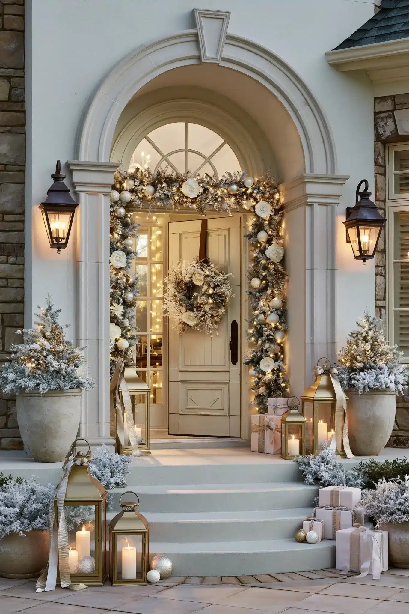 white and gold christmas decor