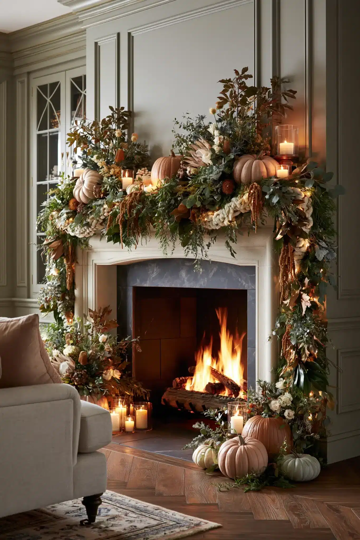 thanksgiving mantel decor