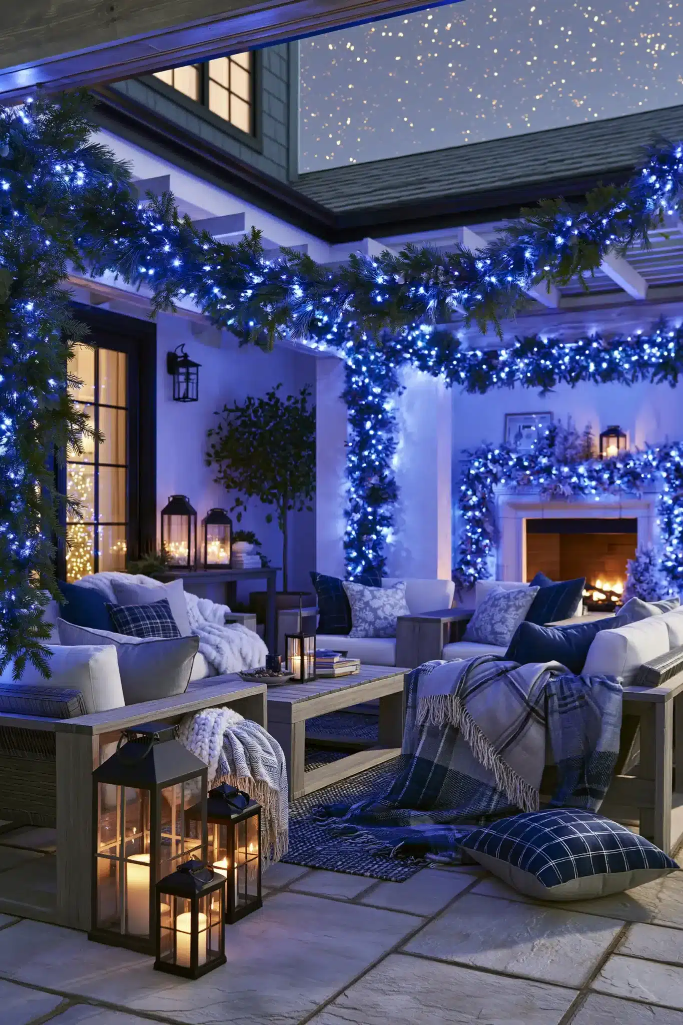 blue christmas decor