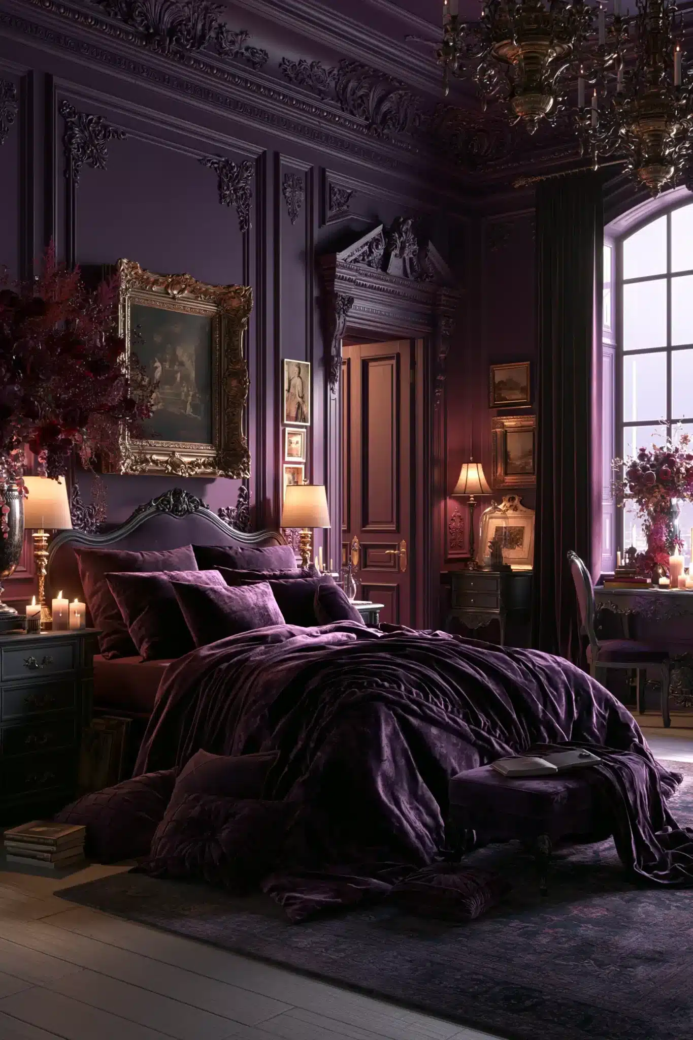 purple gothic bedroom