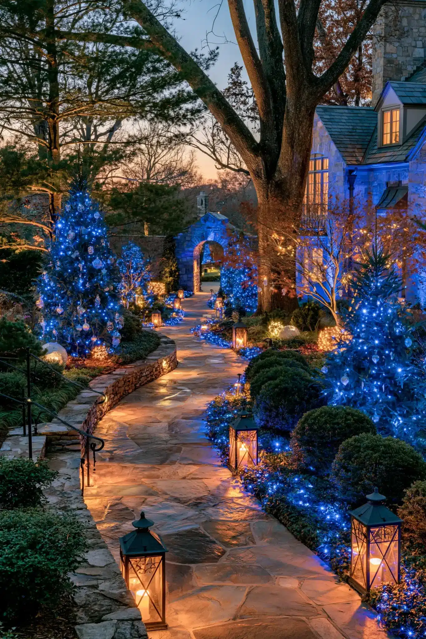 blue christmas decor