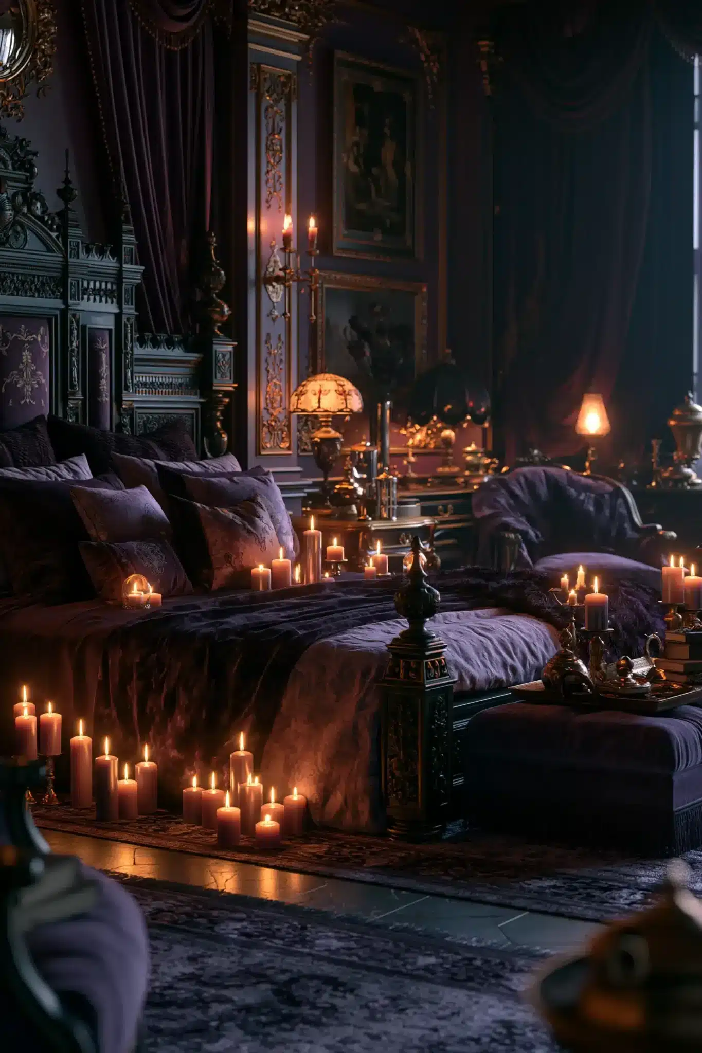 purple gothic bedroom