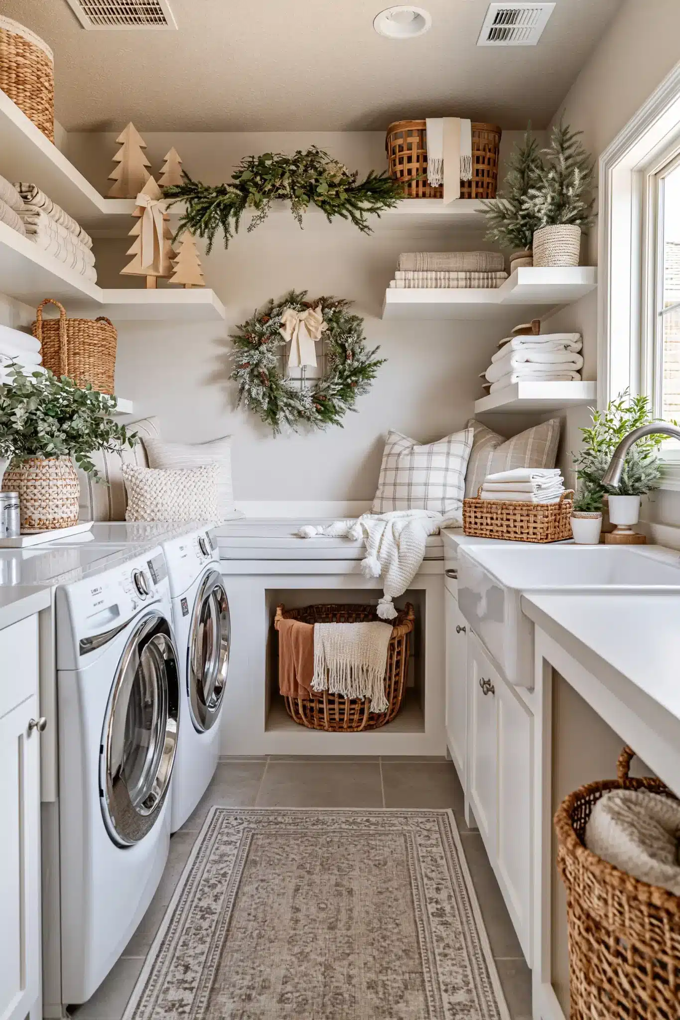 neutral christmas decor