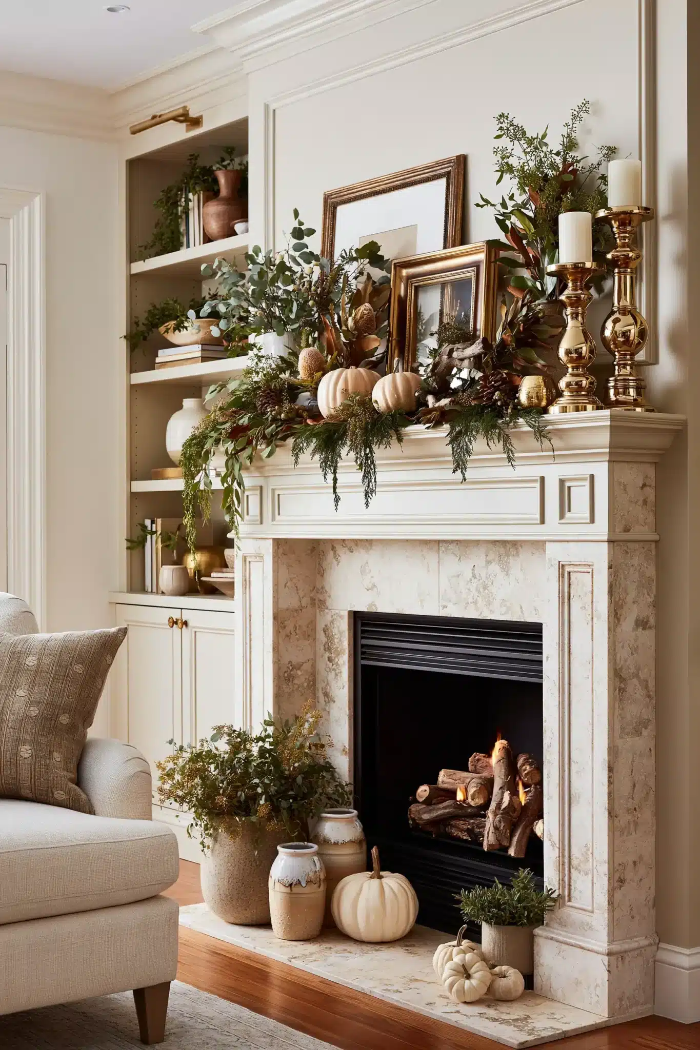 thanksgiving mantel decor