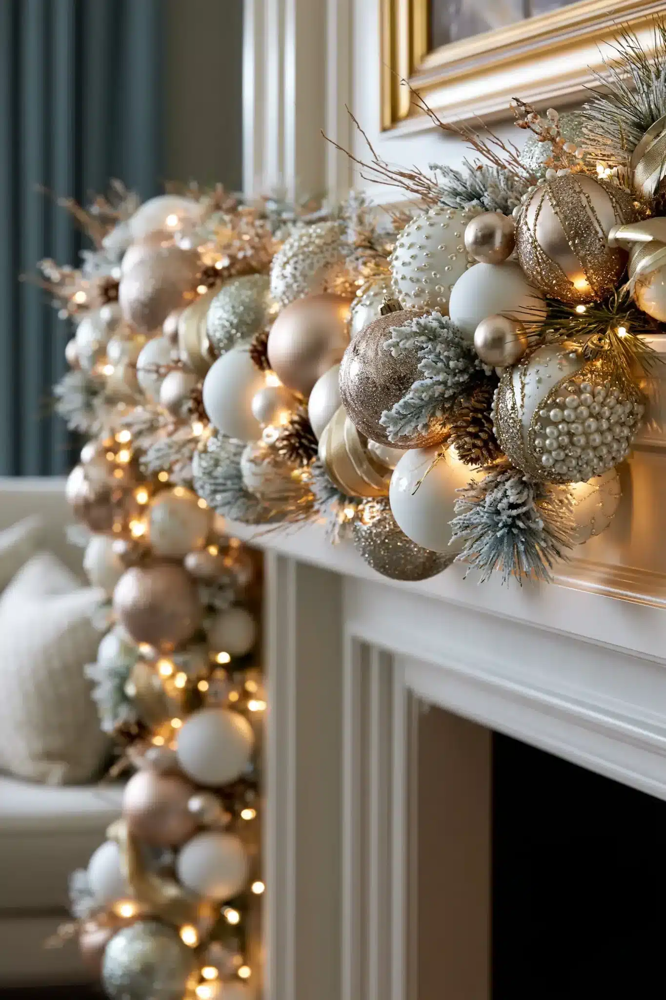 white and gold christmas decor