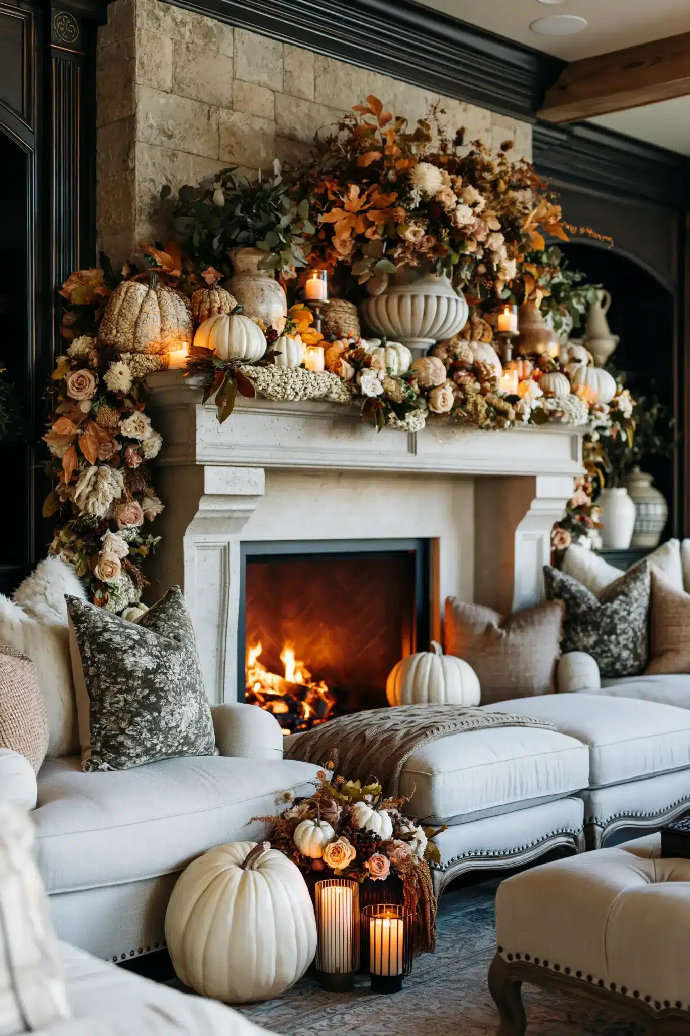 thanksgiving mantel decor
