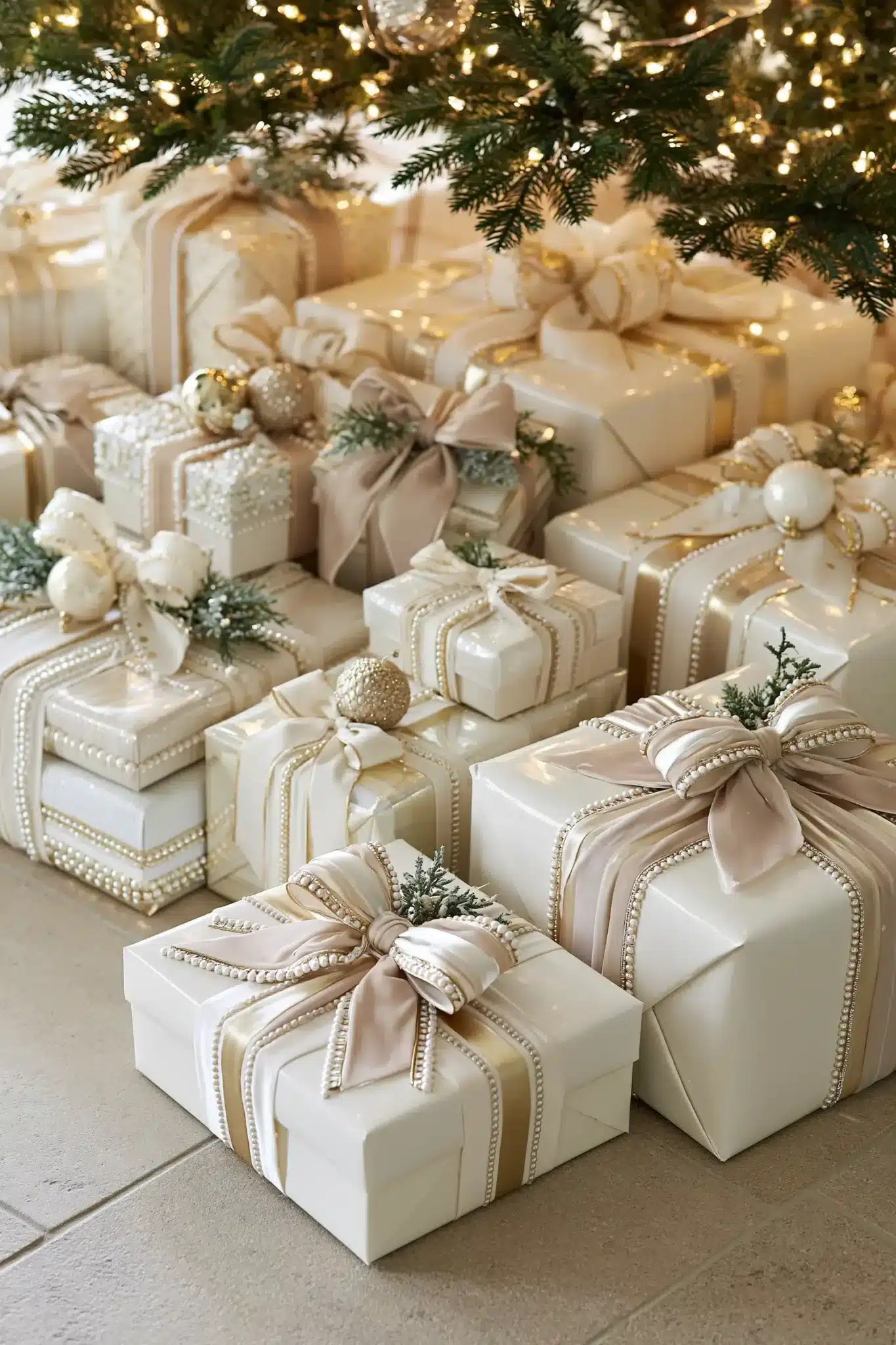 white and gold christmas decor