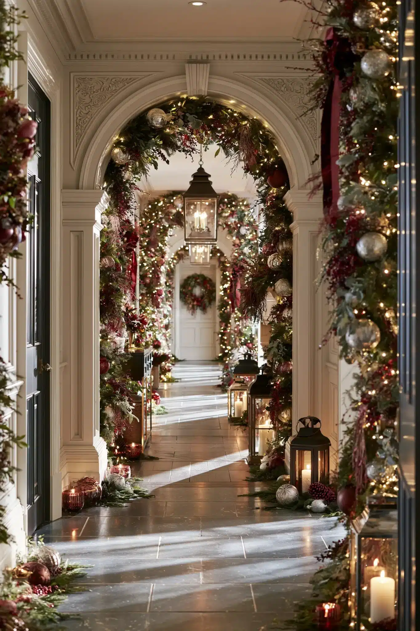 hallway christmas decor