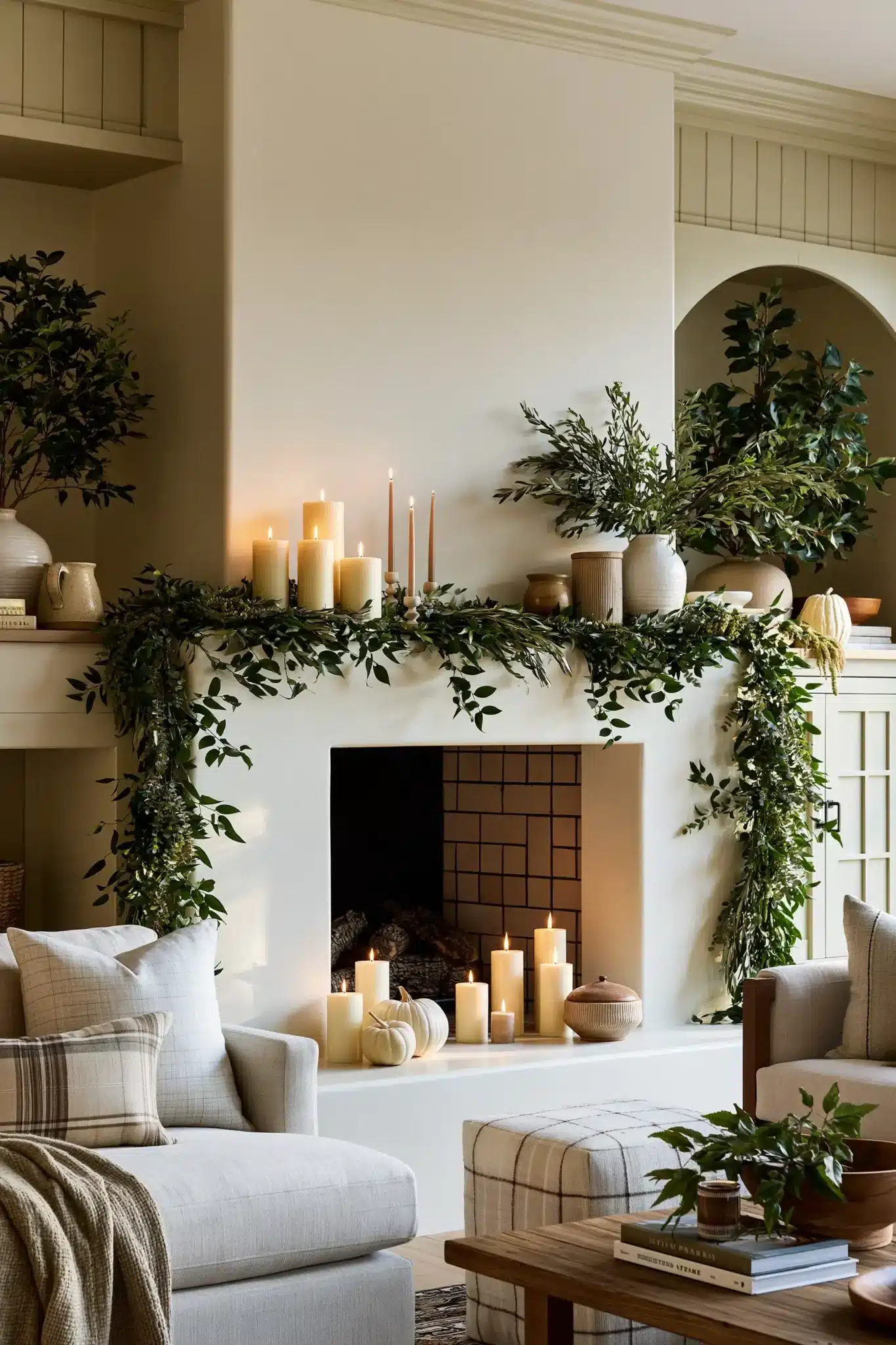 thanksgiving mantel decor