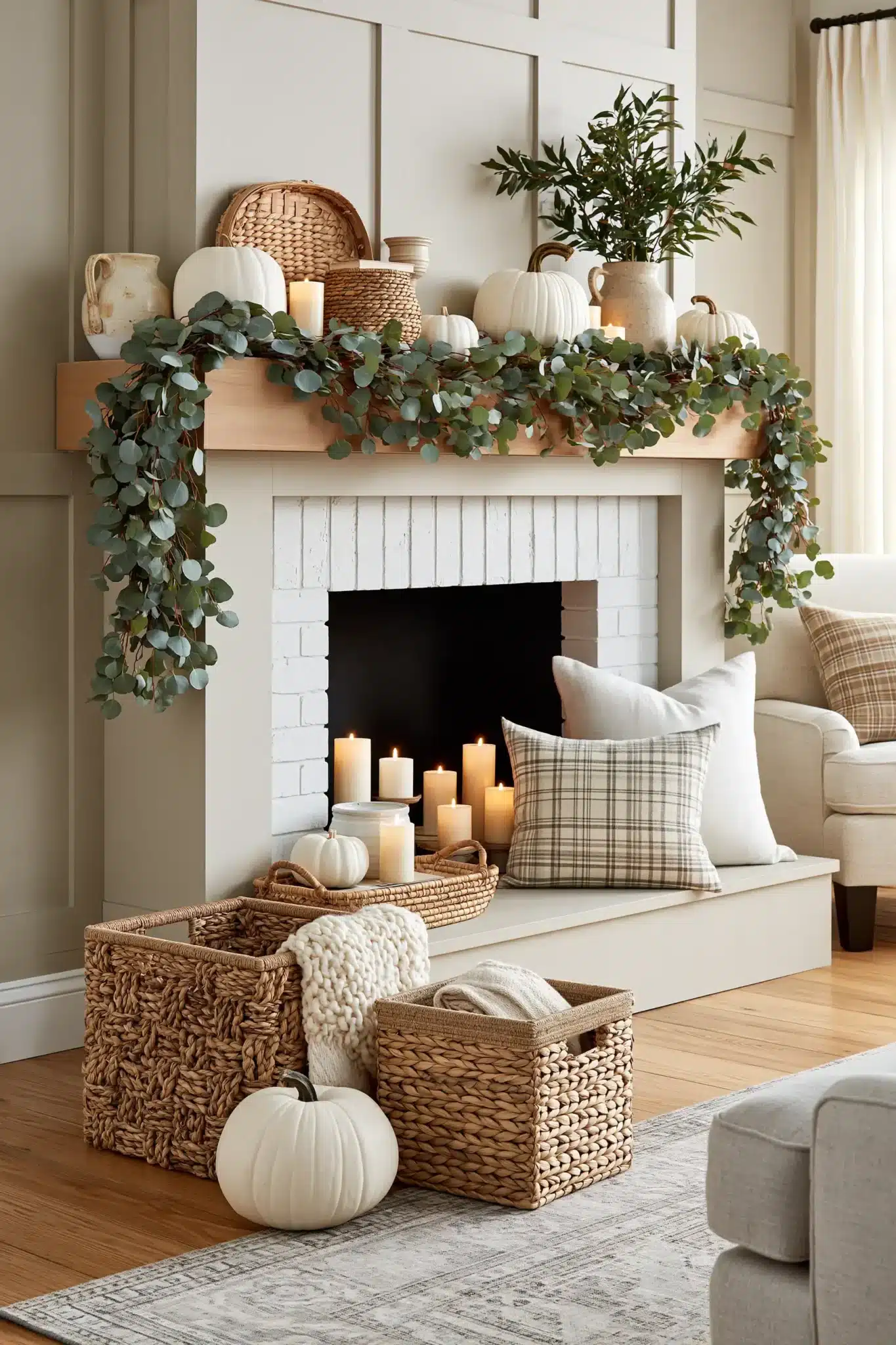 thanksgiving mantel decor