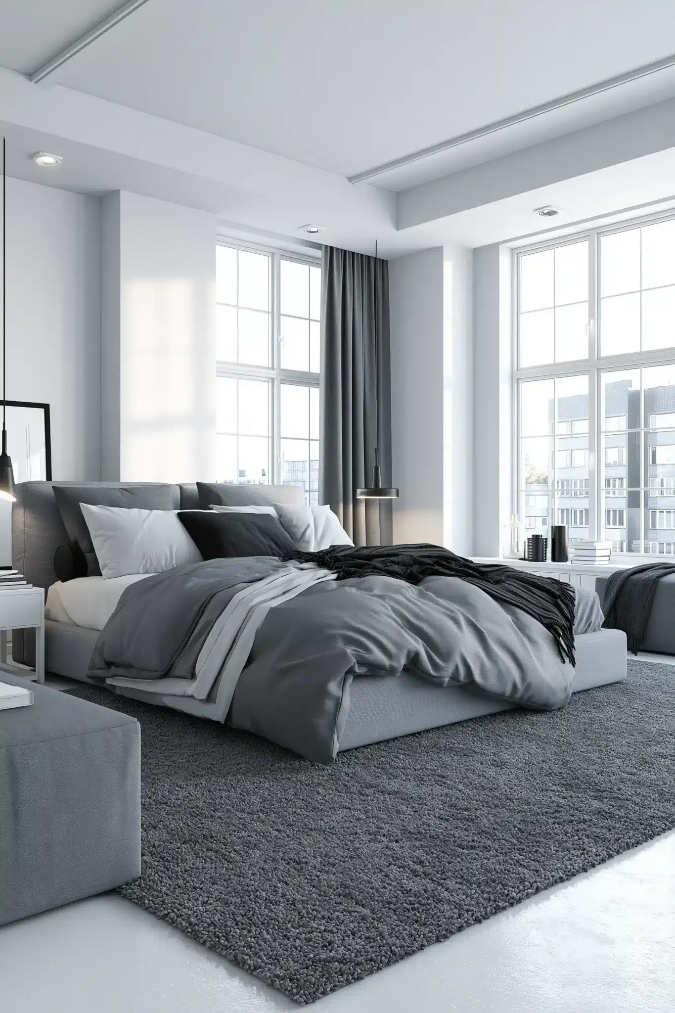 grey and white bedroom ideas