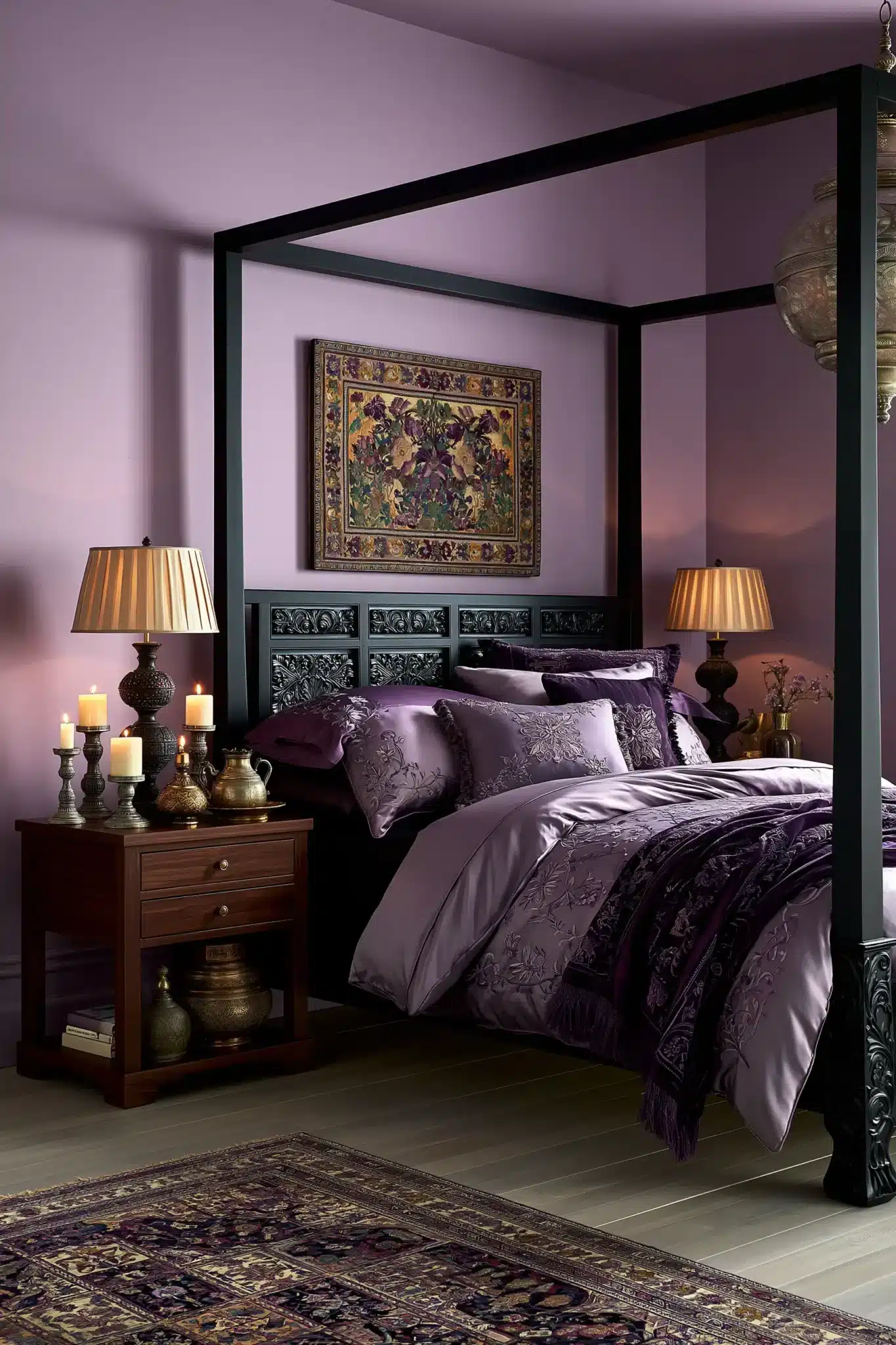 purple gothic bedroom
