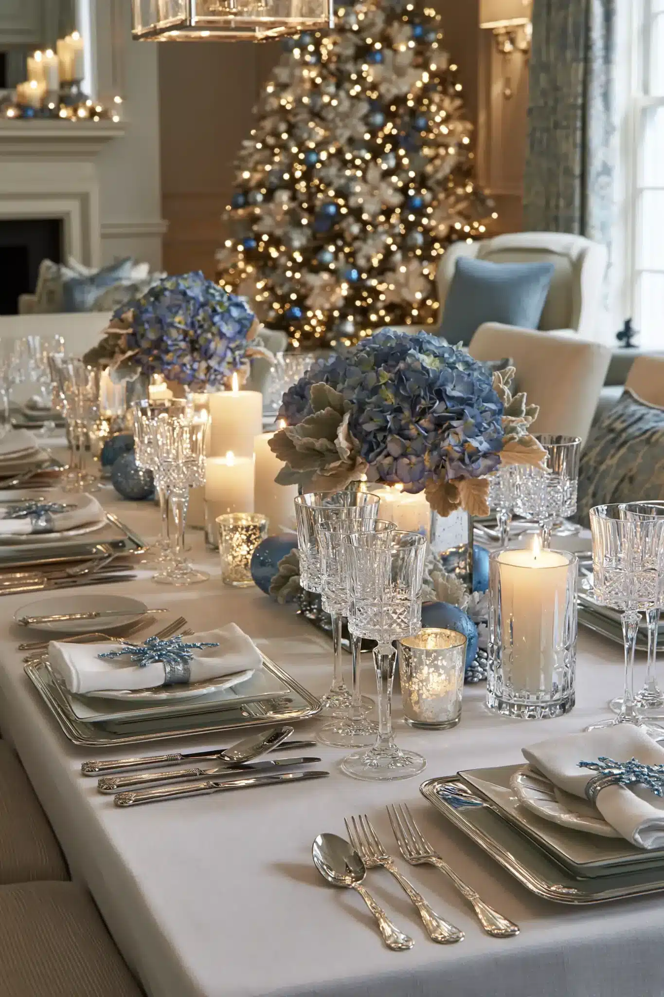 blue christmas decor