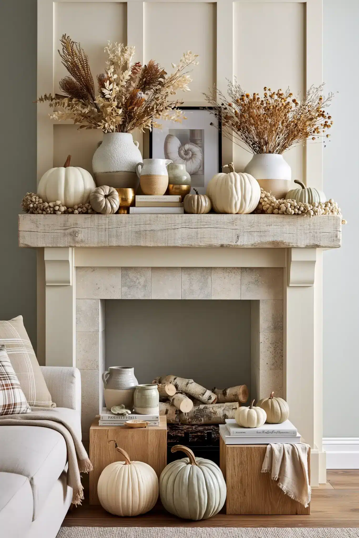 thanksgiving mantel decor