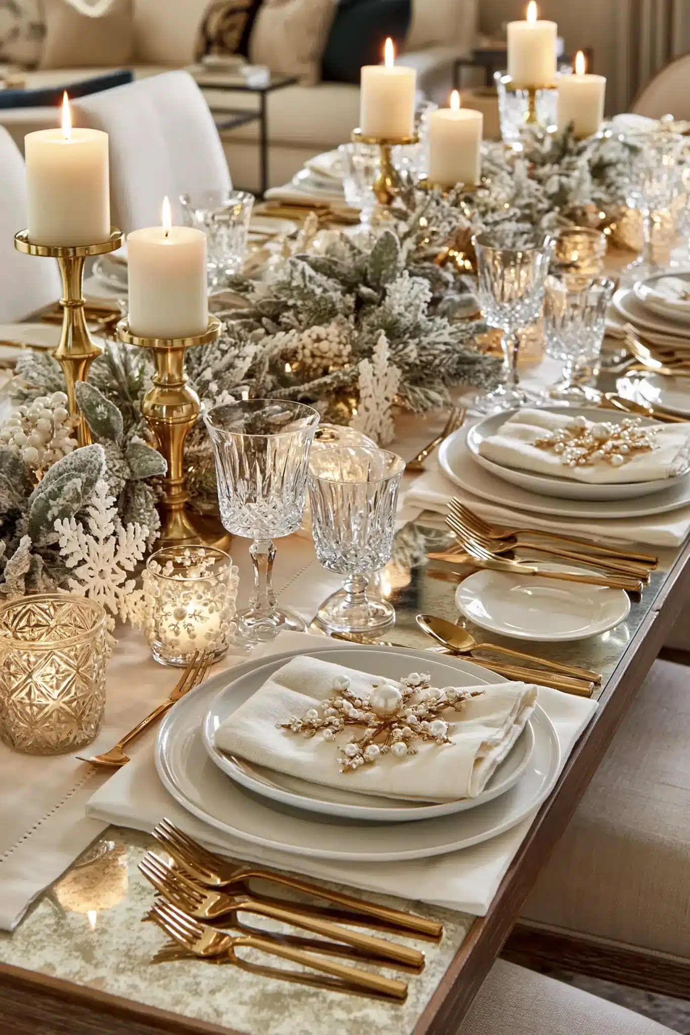 white and gold christmas decor