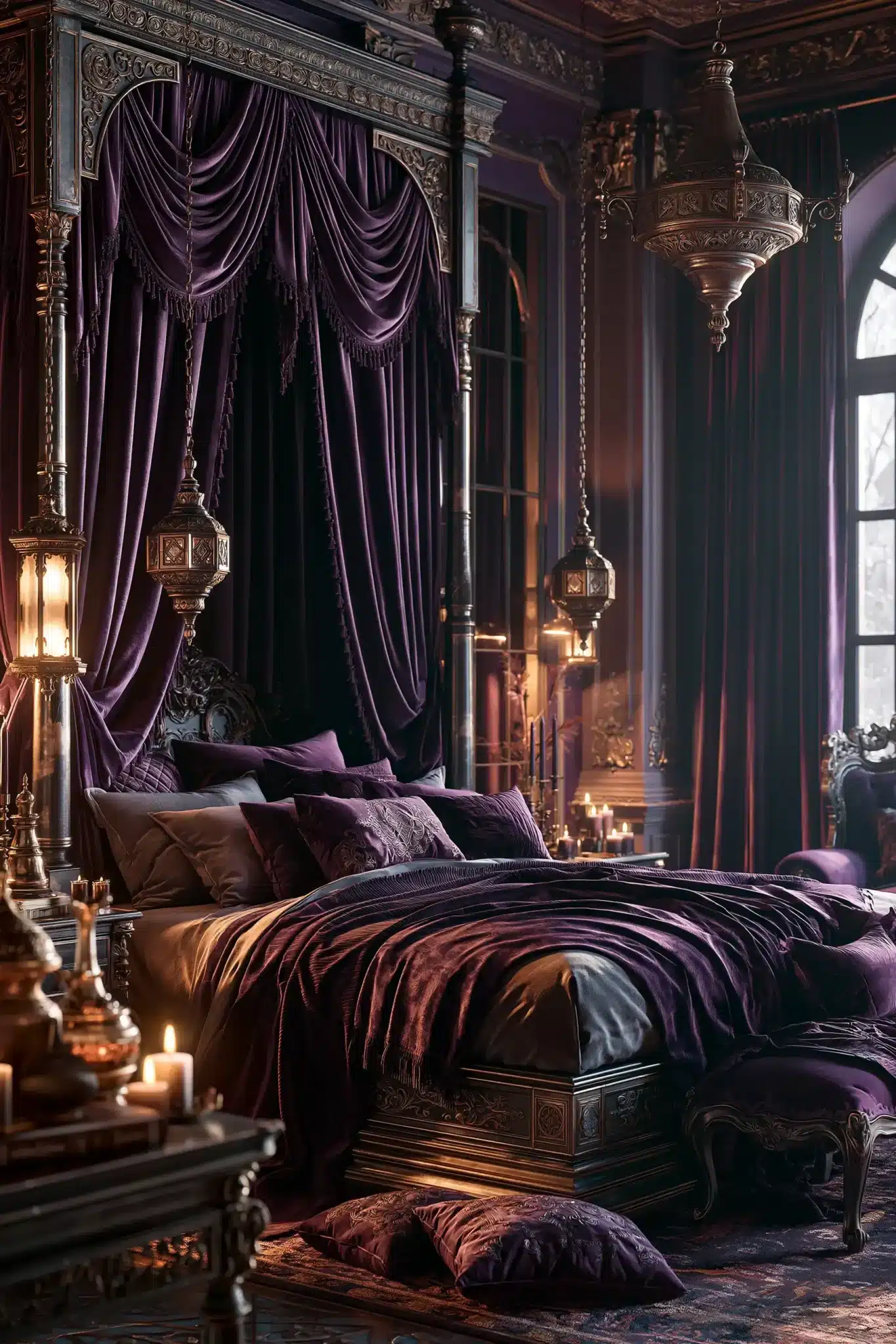 purple gothic bedroom