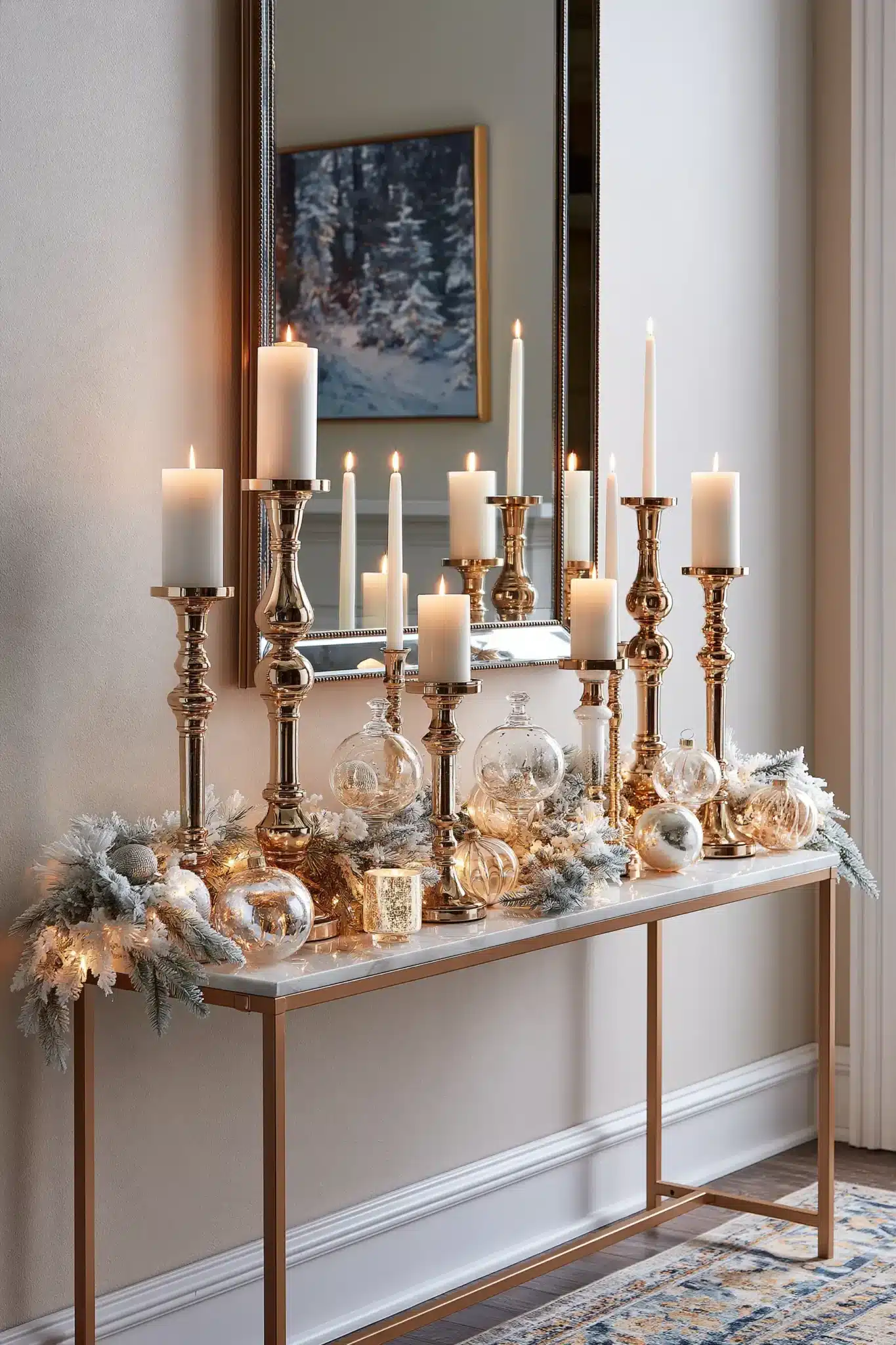 white and gold christmas decor