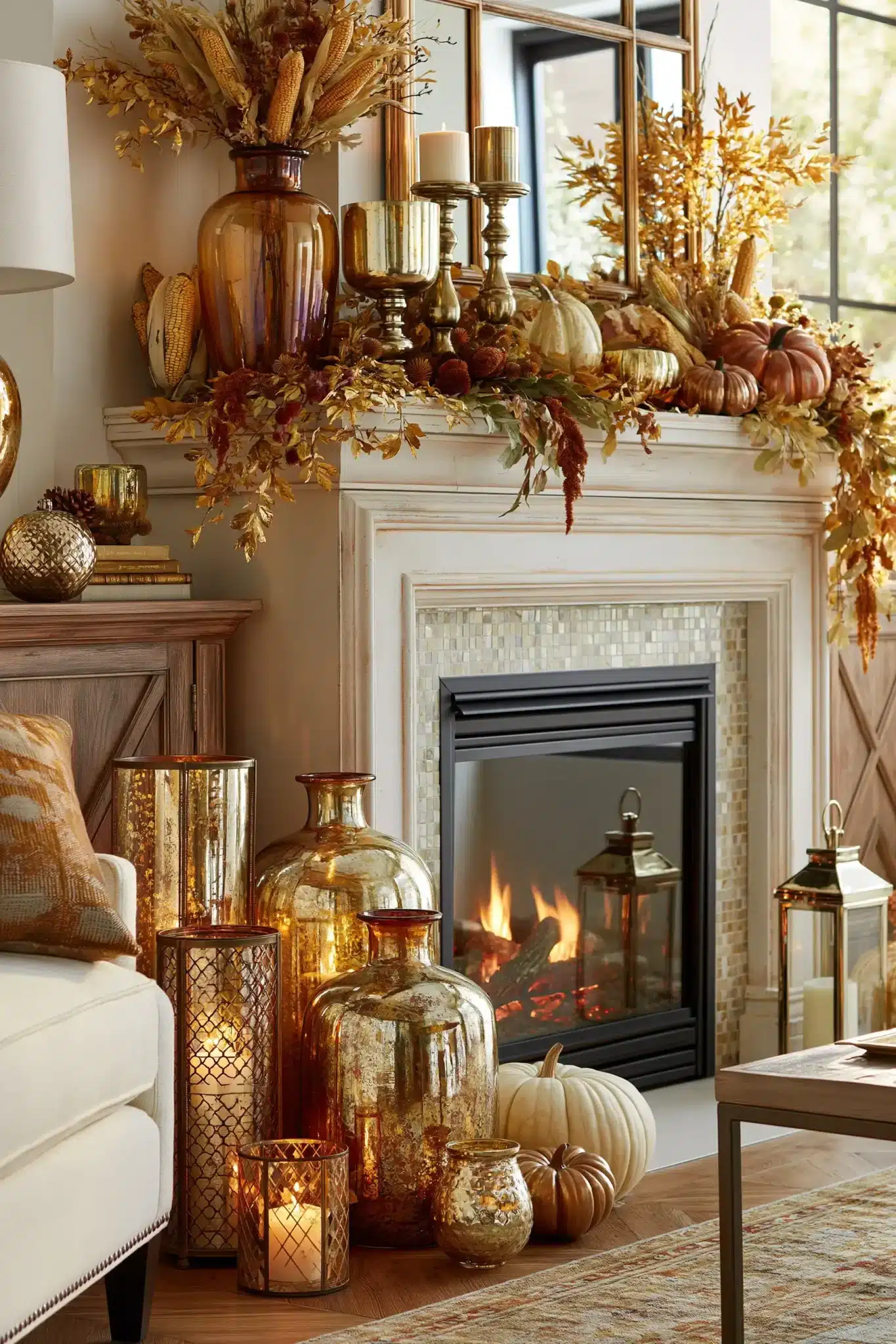 thanksgiving mantel decor