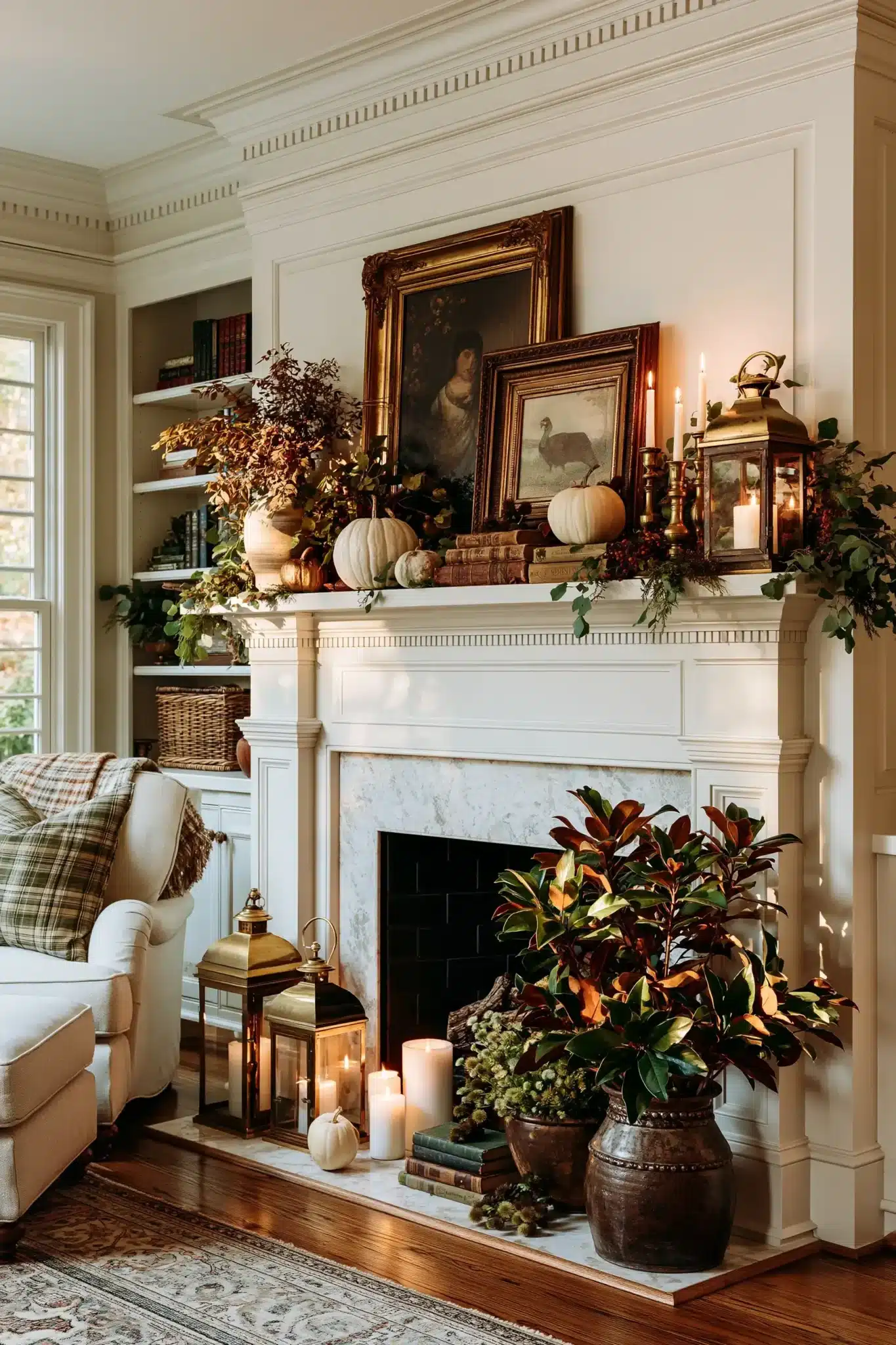 thanksgiving mantel decor