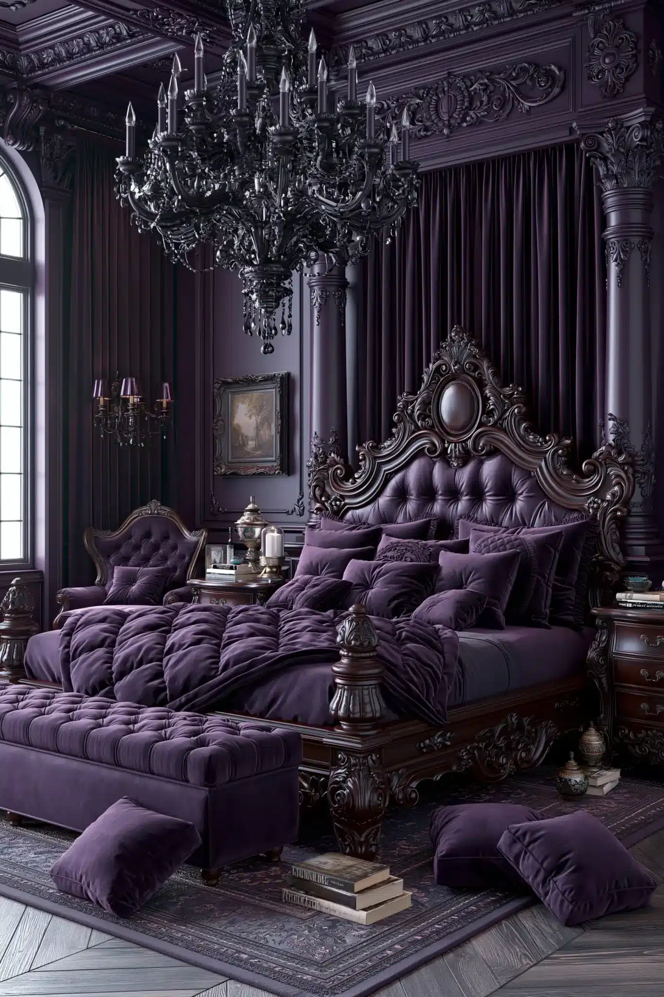 purple gothic bedroom