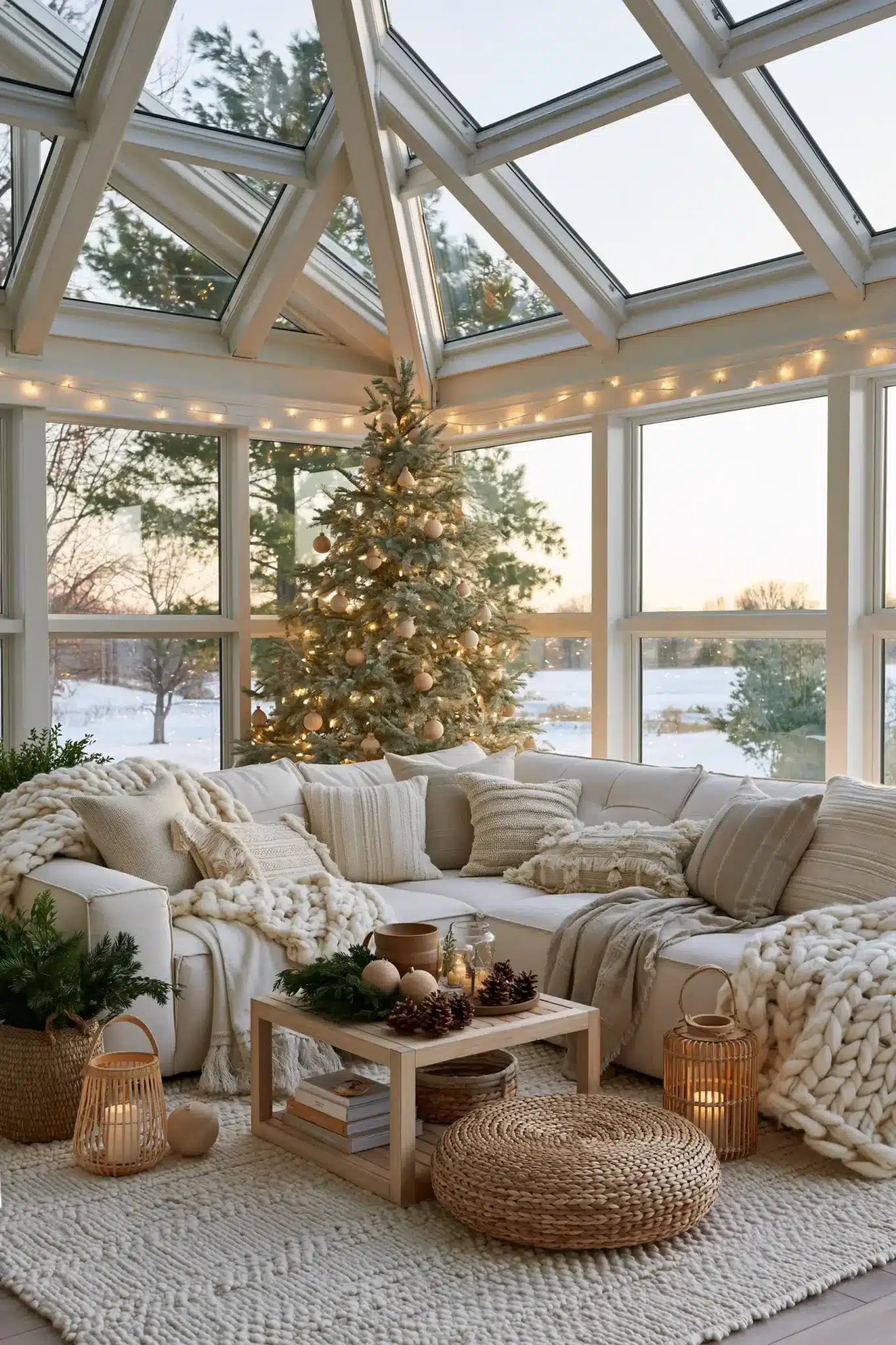 neutral christmas decor