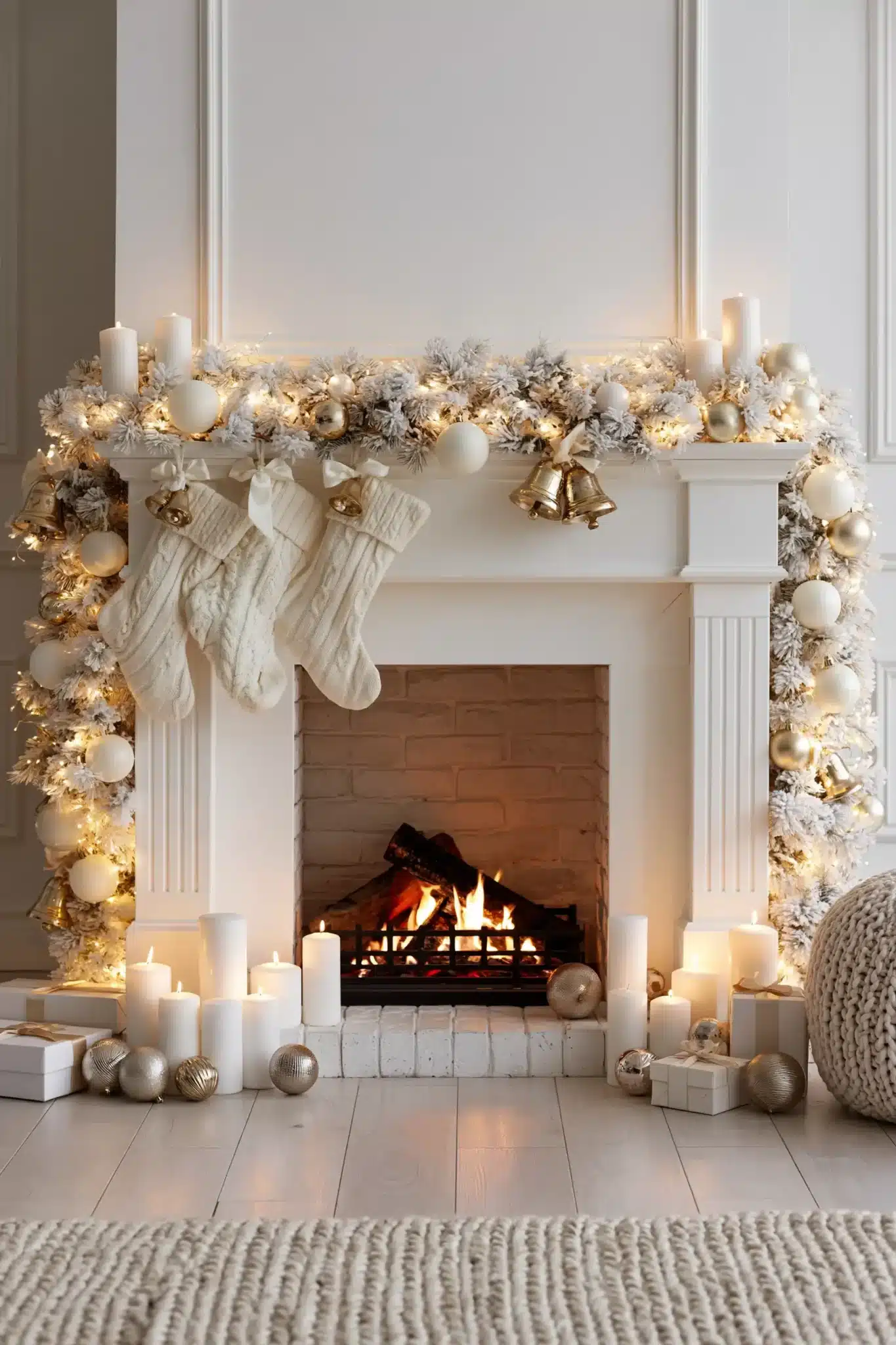 white and gold christmas decor