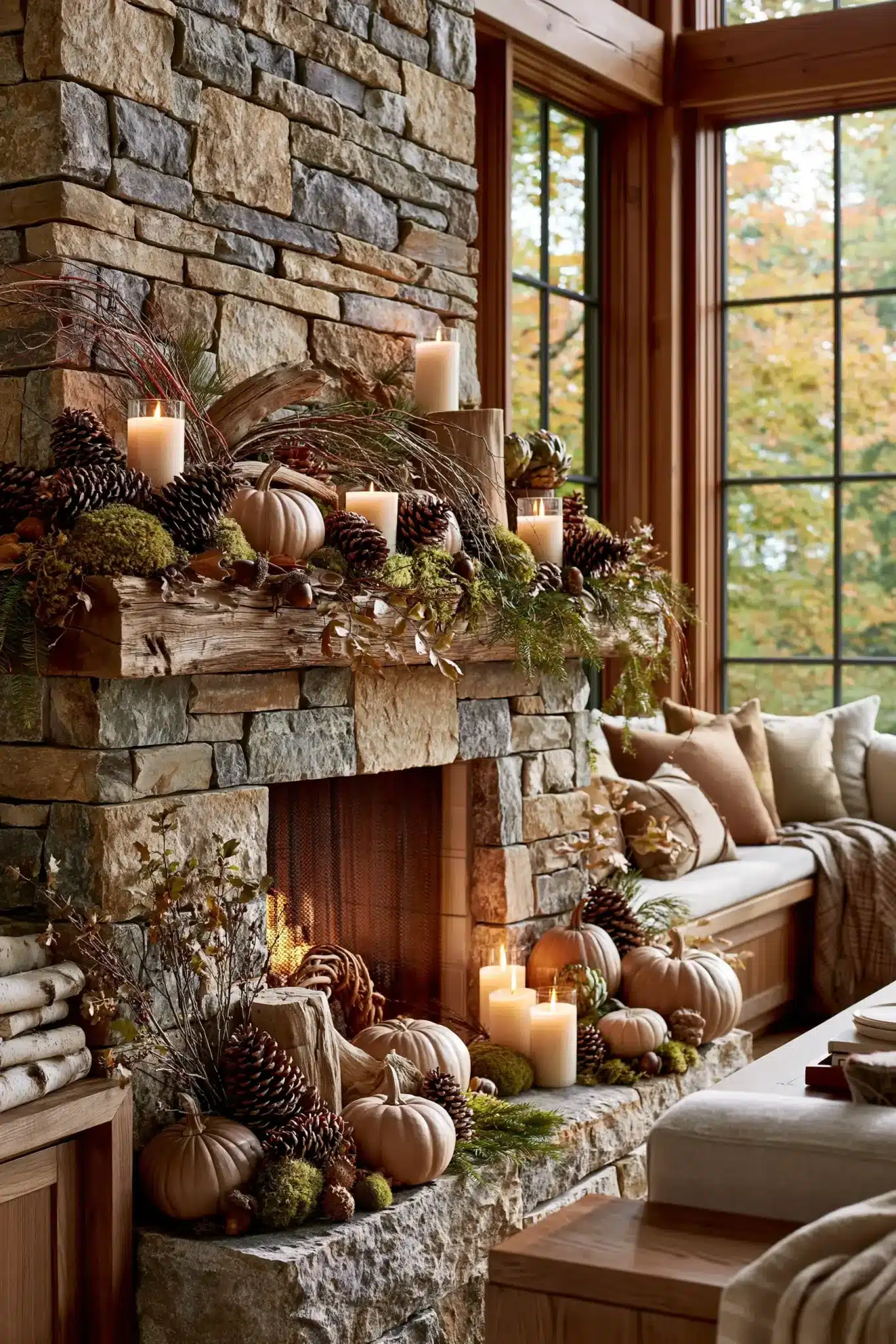 thanksgiving mantel decor