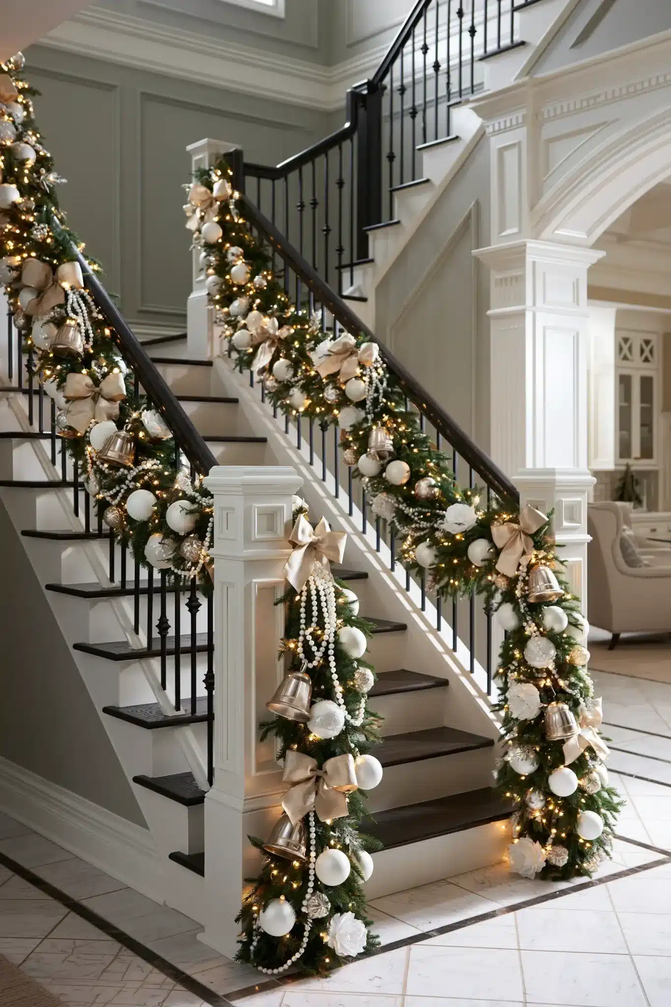white and gold christmas decor