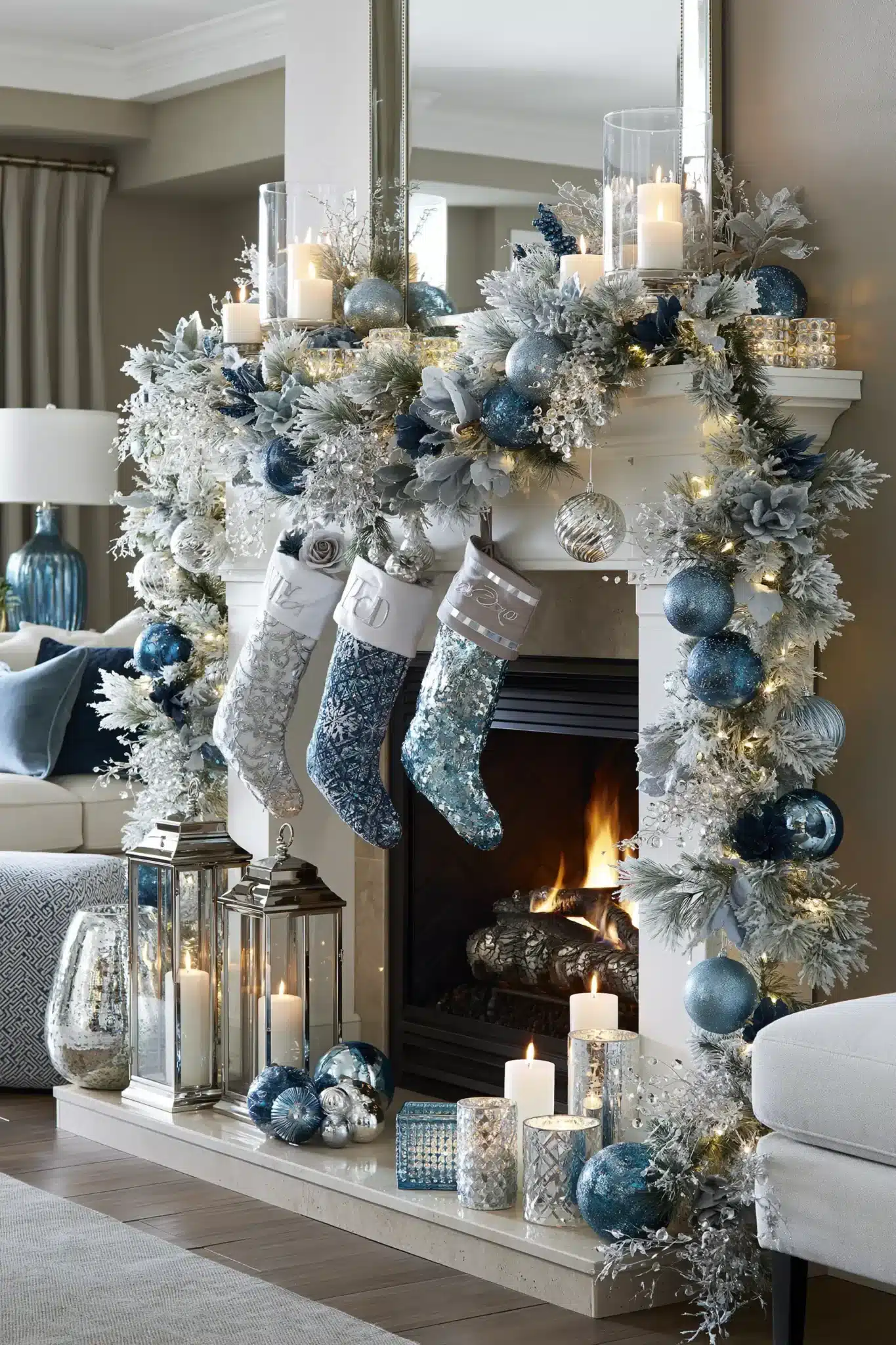 blue christmas decor