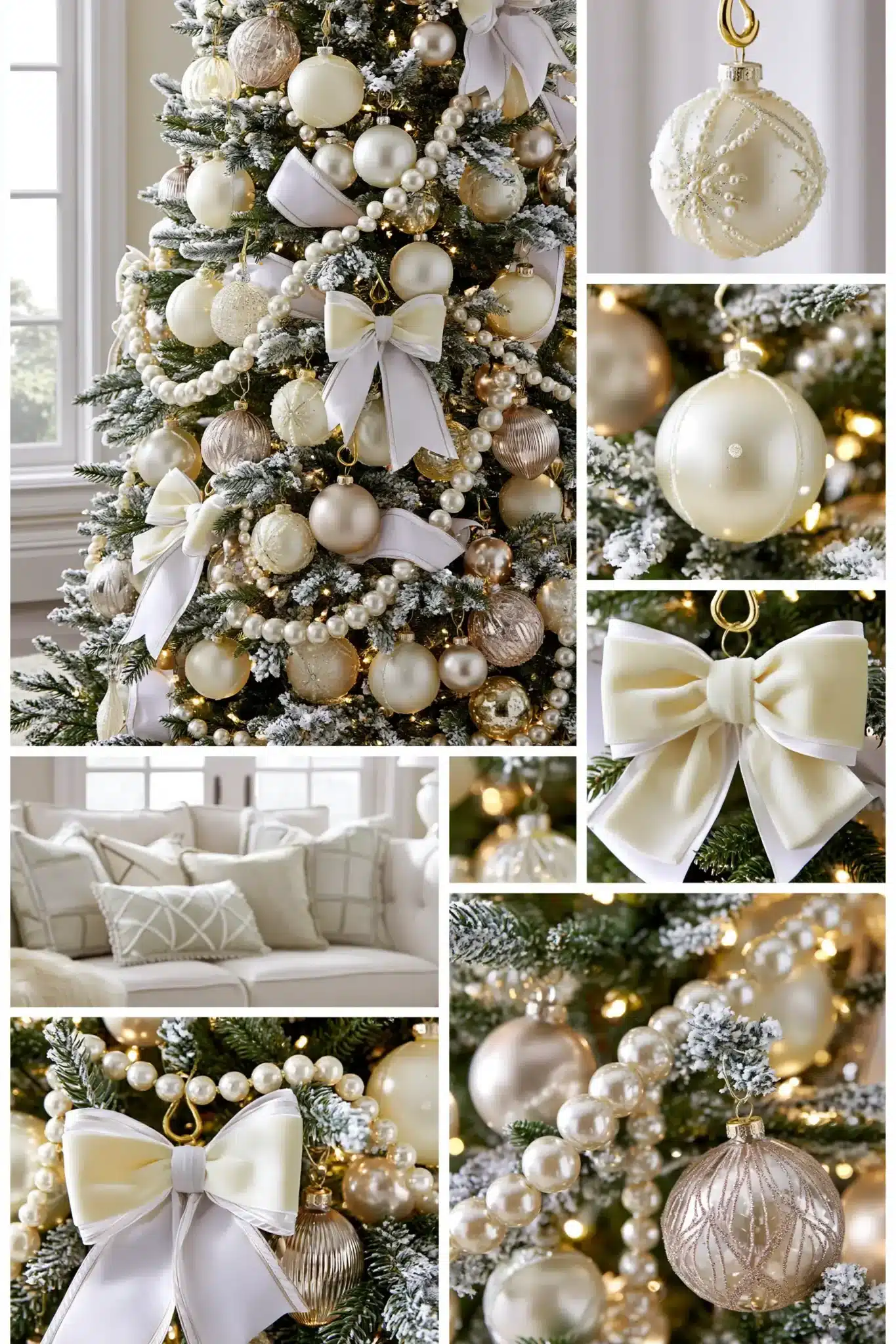 white and gold christmas decor