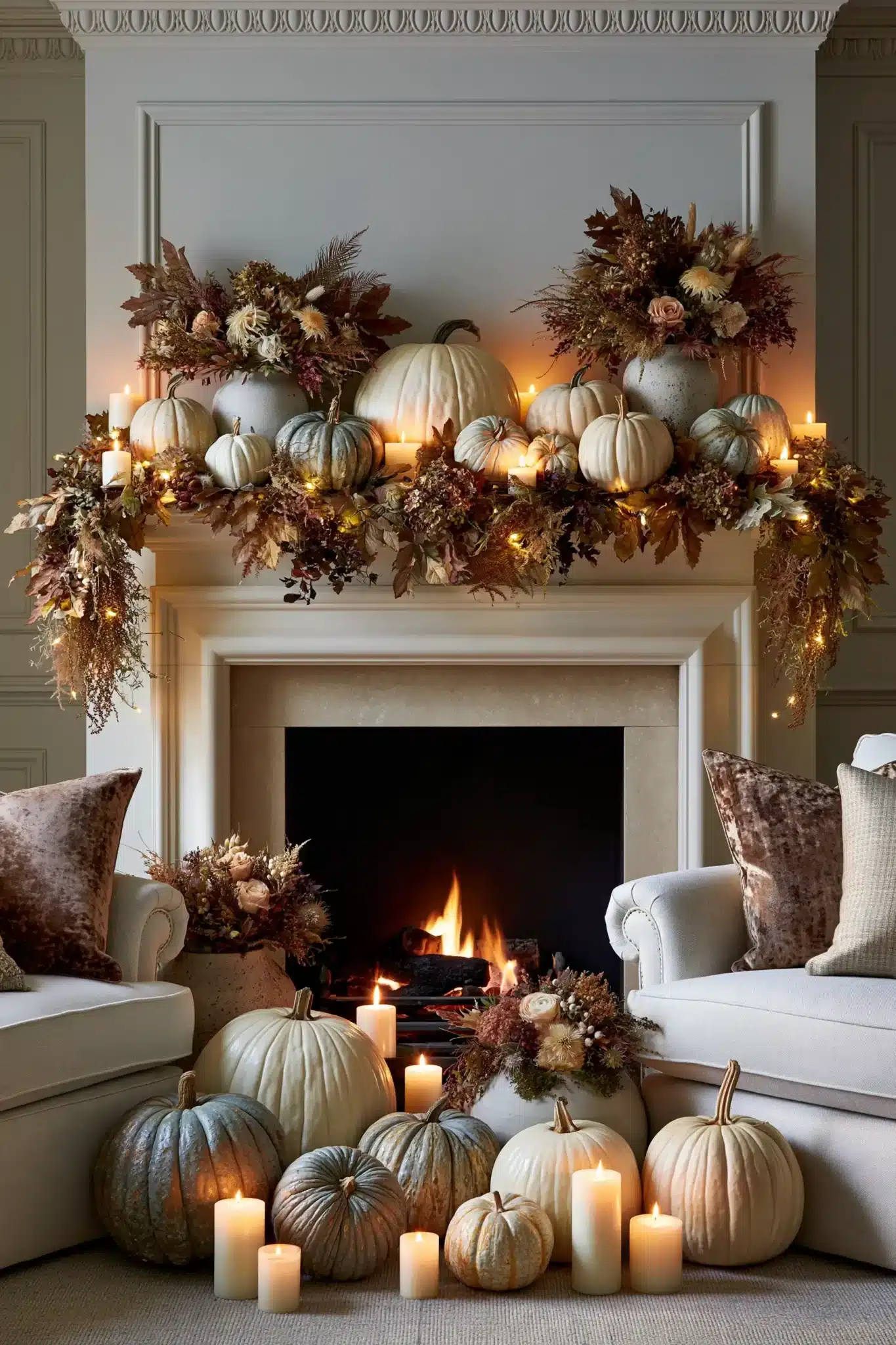 thanksgiving mantel decor