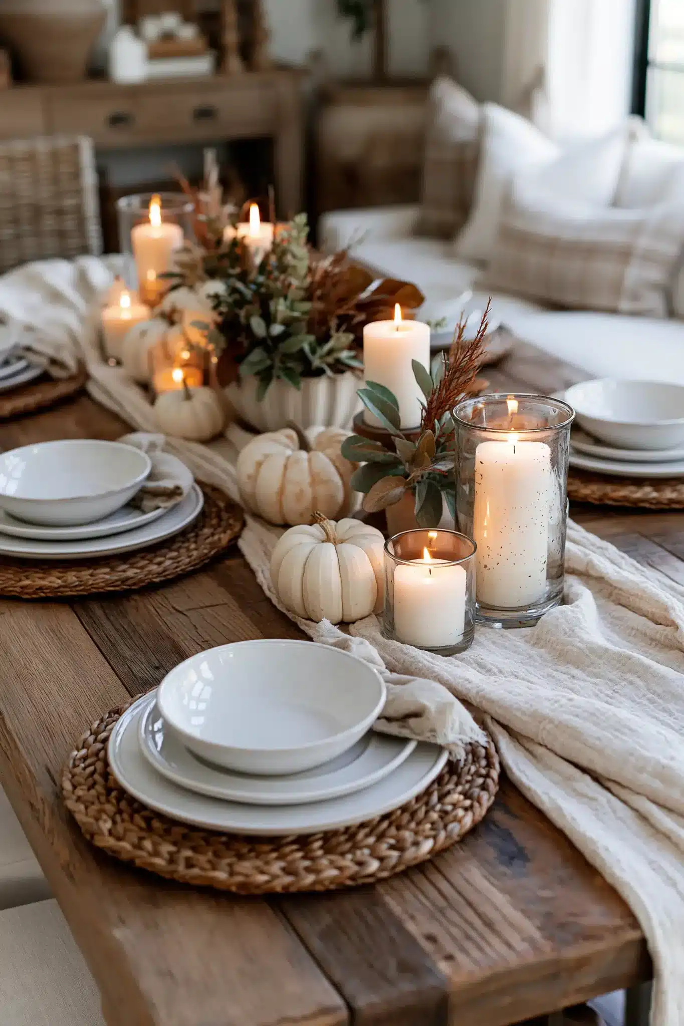 simple thanksgiving table decor