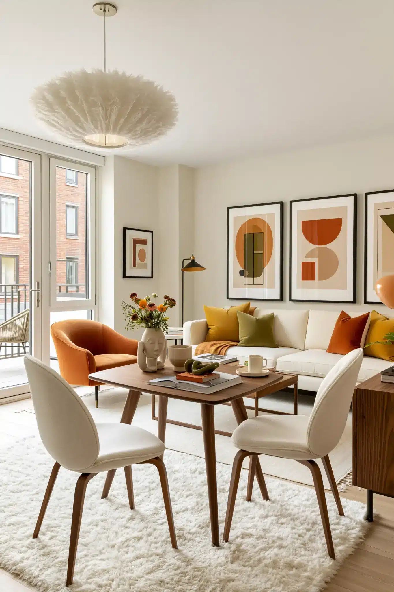 small living room with dining area